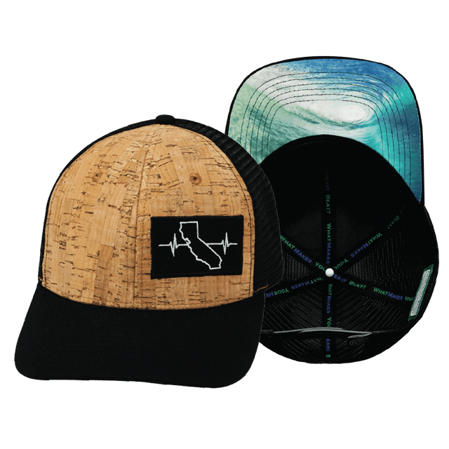California Hat, Baseball Hat, Snapback Hat, Cork, Black, Mens Hat, Womens Hat, Main Picture