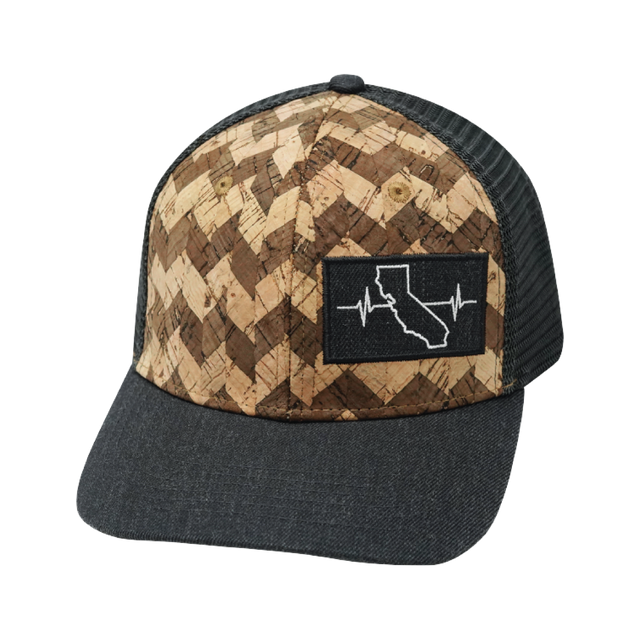 California Hat, Baseball Hat, Snapback Hat, Cork, Charcoal Gray, Mens Hat, Womens Hat, Front Picture