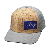 California Hat, Baseball Hat, Snapback Hat, Cork, Heather Gray, Gray, Mens Hat, Womens Hat, Front Picture