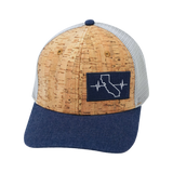 California Hat, Baseball Hat, Snapback Hat, Cork, Navy, Gray, Mens Hat, Womens Hat, Front Picture