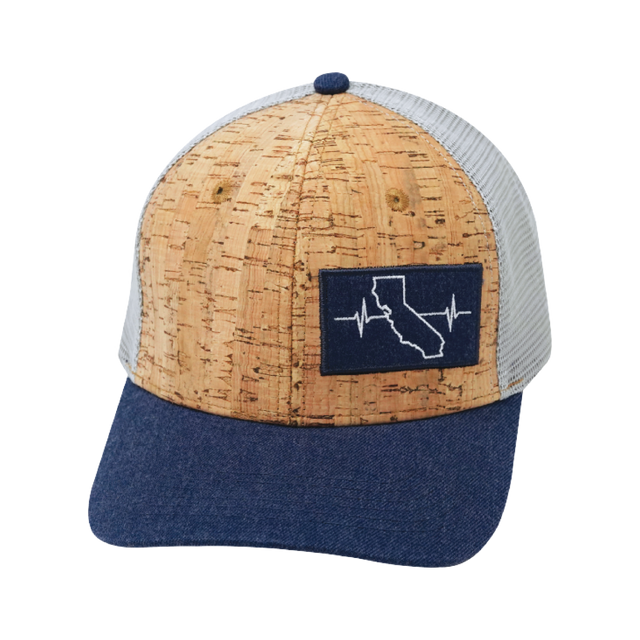 California Hat, Baseball Hat, Snapback Hat, Cork, Navy, Gray, Mens Hat, Womens Hat, Front Picture