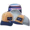 California Hat - Baseball Hat Fit - Cork - Navy / Gray - Trucker Mesh