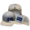California Hat - Baseball Hat Fit - Cream / Gray - Trucker Mesh