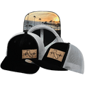 California Hat - Baseball Hat Fit - Suede - Black / Gray - Trucker Mesh