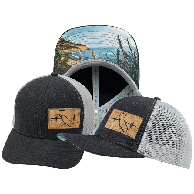 California Hat, Baseball Hat, Snapback Hat, Charcoal, Gray, Mens Hat, Womens Hat, Main Picture