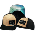 California Hat - Baseball Hat Fit - Cork - Black - Trucker Mesh