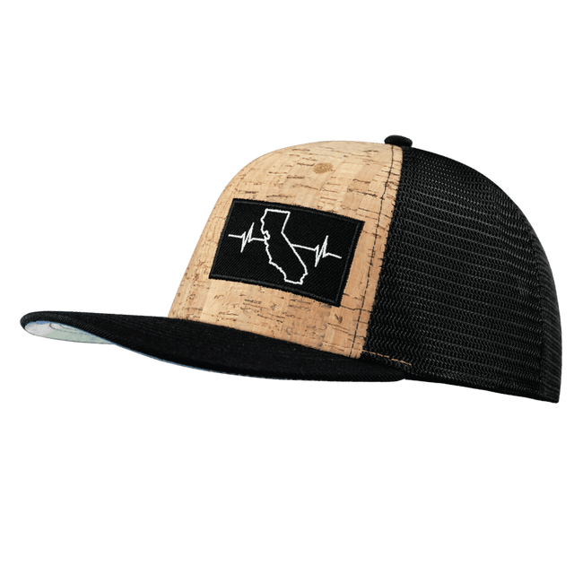California Hat, Baseball Hat, Snapback Hat, Cork, Black, Mens Hat, Womens Hat, Side Picture