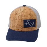 California Hat, Baseball Hat, Snapback Hat, Cork, Navy, Gray, Mens Hat, Womens Hat, Front Picture