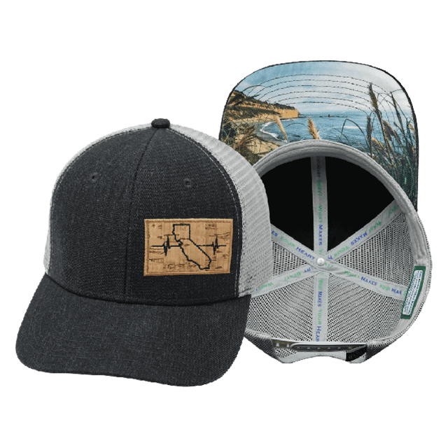 California Hat, Baseball Hat, Snapback Hat, Charcoal, Gray, Mens Hat, Womens Hat, Main Picture