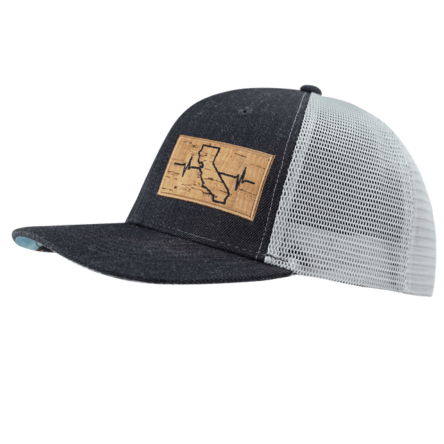 California Hat, Baseball Hat, Snapback Hat, Charcoal, Gray, Mens Hat, Womens Hat, Side Picture