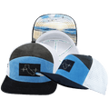 California Hat - Flat Bill - Corduroy - Charcoal / Light Blue / White - Jersey Mesh