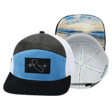 California Hat, Flat Bill, Snapback Hat, Corduroy, Charcoal, Light Blue, White, Mens Hat, Womens Hat, Main Picture 