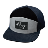 California Hat, Flat Bill, Snapback Hat, Navy, Gray, Black, Mens Hat, Womens Hat, Front Picture