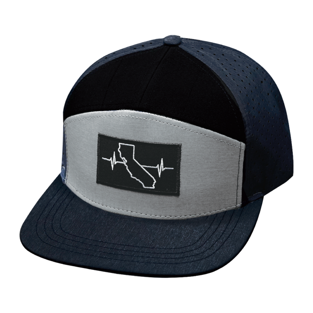 California Hat, Flat Bill, Snapback Hat, Navy, Gray, Black, Mens Hat, Womens Hat, Front Picture