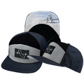 California Hat - Flat Bill - Navy / Gray / Black - Laser Mesh