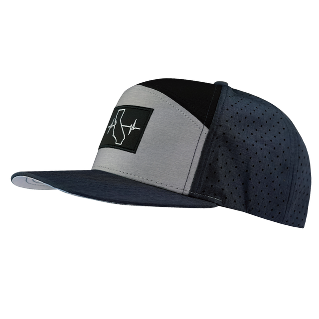California Hat, Flat Bill, Snapback Hat, Navy, Gray, Black, Mens Hat, Womens Hat, Side Picture