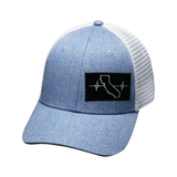 California Hat, Low Profile, Snapback Hat, Blue, White, Mens Hat, Womens Hat, Front Picture 
