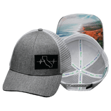 California Hat, Low Profile, Snapback Hat, Heather Gray, White, Mens Hat, Womens Hat, Main Picture 