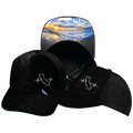 California Hat - Trucker Hat - Quilted Velvet - Black - Trucker Mesh