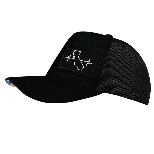 California Hat, Trucker Hat, Snapback Hat, Black, Mens Hat, Womens Hat, Side Picture