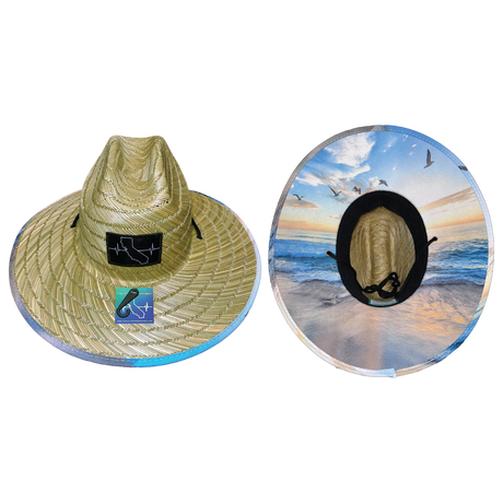 California Straw, Sun Hat, Seaguls, Mens Straw Hat, Womens Straw Hat, Main Picture