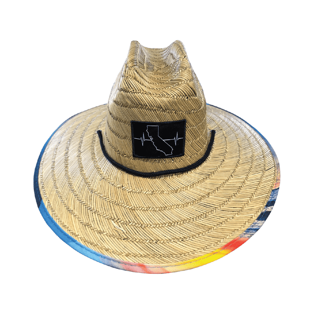 California Straw, Sun Hat, Sunset, Mens Straw Hat, Womens Straw Hat, Front