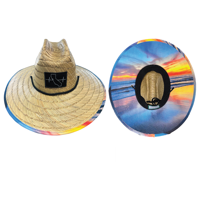 California Straw, Sun Hat, Sunset, Mens Straw Hat, Womens Straw Hat, Main Picture