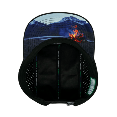 Camping Hat, 5 Panel Hat, Snapback, Black, Green Camo, Mens Hat, Womens Hat, Underbill Picture