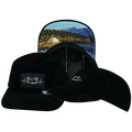 Camping Hat - 5 Panel - Corduroy - Black - Fabric Back
