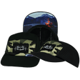 Camping Hat hat, 5 Panel Hat, Snapback, Black, Green Camo, Mens Hat, Womens Hat, Main Picture