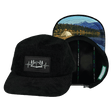 Camping Hat hat, 5 Panel Hat, Snapback, Corduroy, Black, Mens Hat, Womens Hat, Main Picture