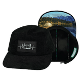 Camping Hat hat, 5 Panel Hat, Snapback, Corduroy, Black, Mens Hat, Womens Hat, Main Picture