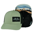 Camping Hat, Baseball Hat, Snapback Hat, Sage, Black, Mens Hat, Womens Hat, Main Picture