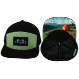 Camping Hat, Flat Bill, Snapback Hat, Black, Sage, Mens Hat, Womens Hat, Main Picture 