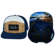 Camping Hat, Flat Bill, Snapback Hat, Cork, Navy, White, Mens Hat, Womens Hat, Main Picture 