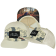 Camping Hat, Flat Bill, Snapback Hat, Cream, Soft Cream Camo, Mens Hat, Womens Hat, Main Picture