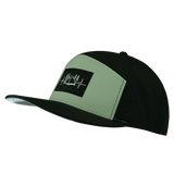 Camping Hat, Flat Bill, Snapback Hat, Black, Sage, Mens Hat, Womens Hat, Side Picture 