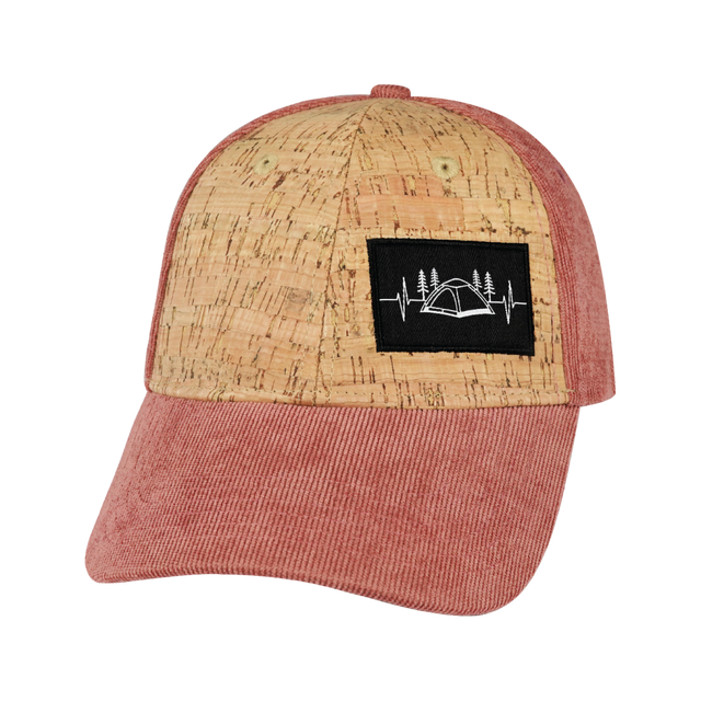 Camping Hat, Low Profile, Snapback Hat, Corduroy, Cork, Peach, Mens Hat, Womens Hat, Front Picture 