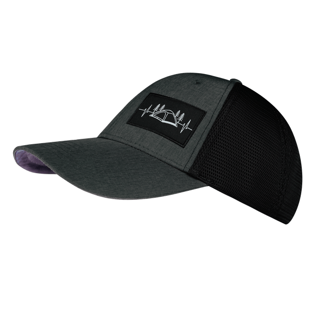 Camping Hat, Low Profile, Snapback Hat, Slate Gray, Black, Mens Hat, Womens Hat, Side Picture 