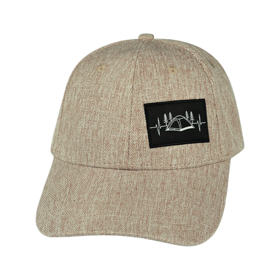 Camping Hat, Low Profile, Snapback Hat, Tan Hemp, Mens Hat, Womens Hat, Front Picture 