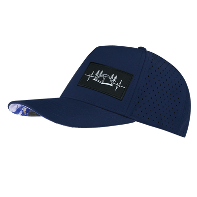 Camping Hat, Trucker Hat, Snapback Hat, Royal Blue,  Mens Hat, Womens Hat, Side Picture