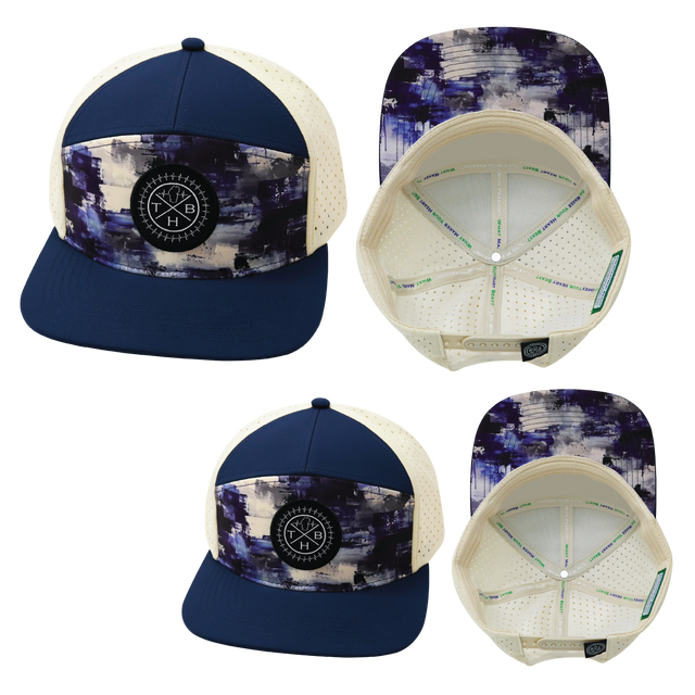 Color Vibes Hat Bundle, Flat Bill, Snapback Hat, Artist Flow, Navy, Cream, Mens Hat, Womens Hat, Main Picture