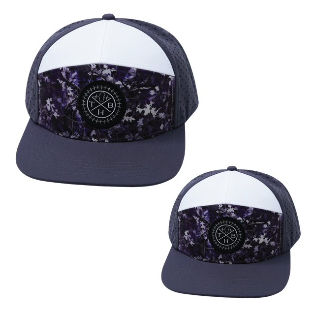 Color Vibes Hat Bundle, Flat Bill, Snapback Hat, Blue Fall Camo, Charcoal, White, Mens Hat, Womens Hat, Front Picture