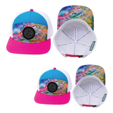 Color Vibes Hat Bundle, Flat Bill, Snapback Hat, Candy Land, Neon Pink, Neon Blue, White, Mens Hat, Womens Hat, Main Picture  