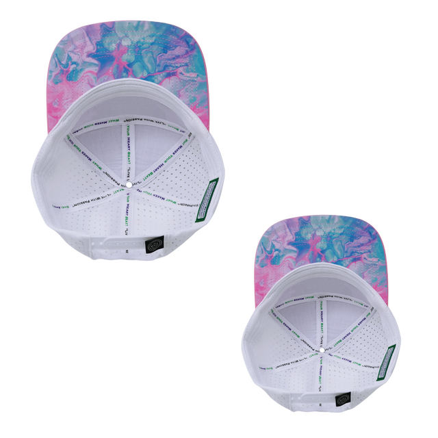 Color Vibes Hat Bundle, Flat Bill, Snapback Hat, Cotton Candy, Pink, Neon Blue, White, Mens Hat, Womens Hat, Underbill Picture