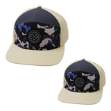 Color Vibes Hat Bundle, Flat Bill, Snapback Hat, Dusk Camo, Cream, Charcoal, Mens Hat, Womens Hat, Front Picture