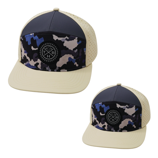 Color Vibes Hat Bundle, Flat Bill, Snapback Hat, Dusk Camo, Cream, Charcoal, Mens Hat, Womens Hat, Front Picture