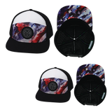 Color Vibes Hat Bundle, Flat Bill, Snapback Hat, Geo Flag, Black, White, Mens Hat, Womens Hat, Main Picture 