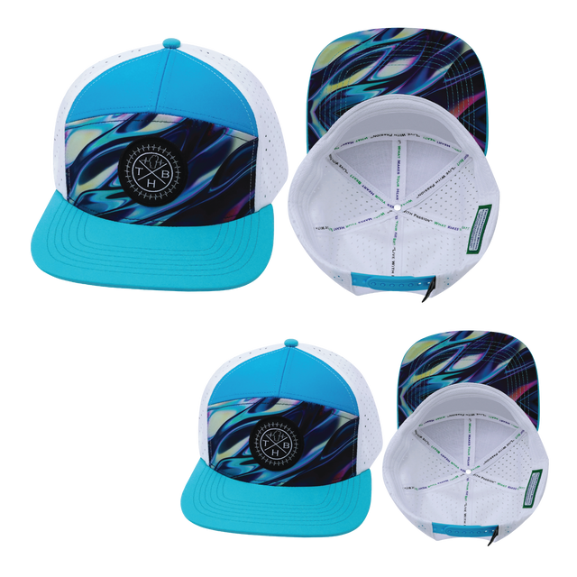 Color Vibes Hat Bundle, Flat Bill, Snapback Hat, Molten Dream, Neon Green Blue, Neon Blue, White, Mens Hat, Womens Hat, Main Picture 