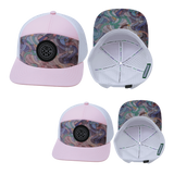 Color Vibes Hat Bundle, Flat Bill, Snapback Hat, Mosaic Curves, Light Pink White, Mens Hat, Womens Hat, Main Picture 